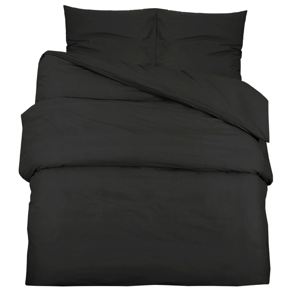 Vidaxl Duvet Overlay Set Leichtes Gewicht 200x200 cm Mikrofaserschwarz