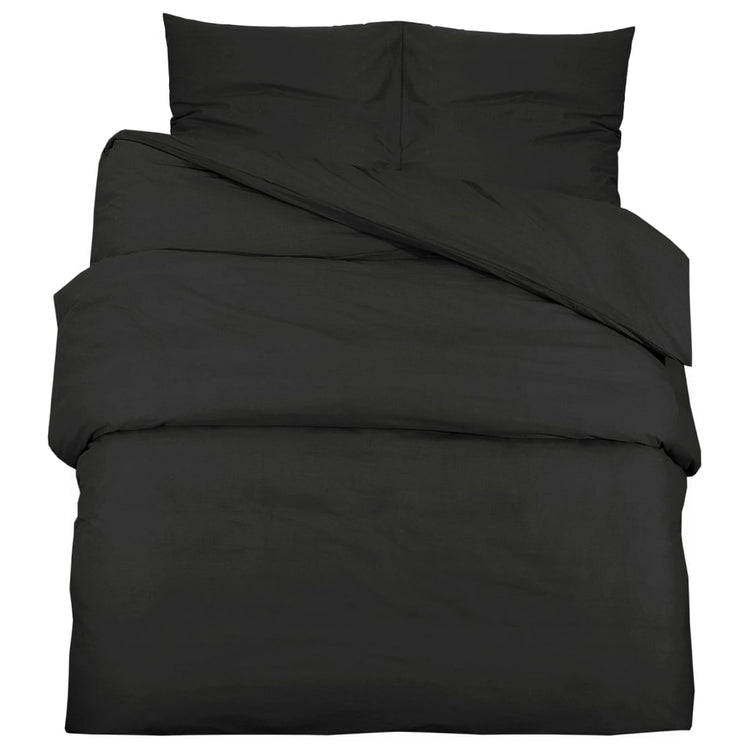 Vidaxl Duvet Overlay Set Leichtes Gewicht 200x200 cm Mikrofaserschwarz
