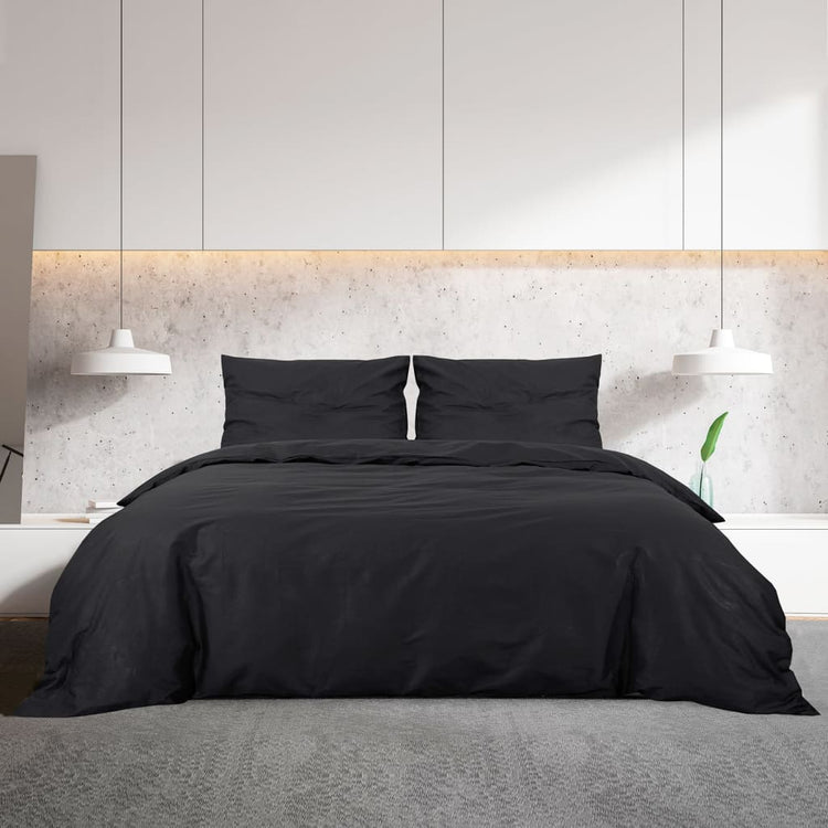 Vidaxl Duvet Overlay Set Leichtes Gewicht 200x200 cm Mikrofaserschwarz