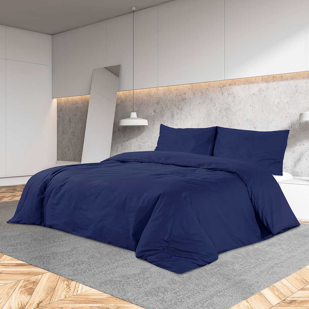 Vidaxl Duvet Crossing Set 140x200 cm Mikrofaser Marine Blau