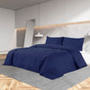Vidaxl Duvet Crossing Set 240x220 cm Mikrofaser Marineblau