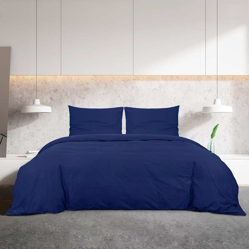 Vidaxx Bettbezug-Set 155 x 220 cm, Mikrofaser, Marineblau