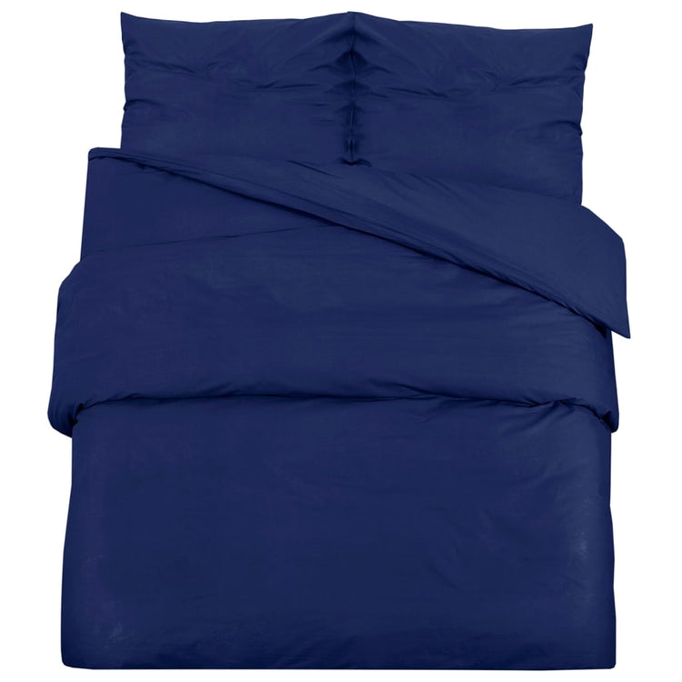Vidaxl Duvet Crossing Set 200x200 cm Mikrofaser Marine Blau