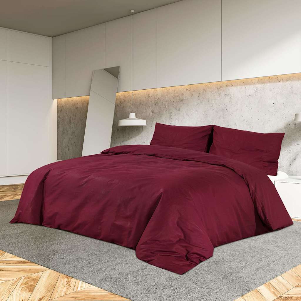 Vidaxx Bettbezug-Set leicht 140x200 cm Mikrofaser Burgunderrot
