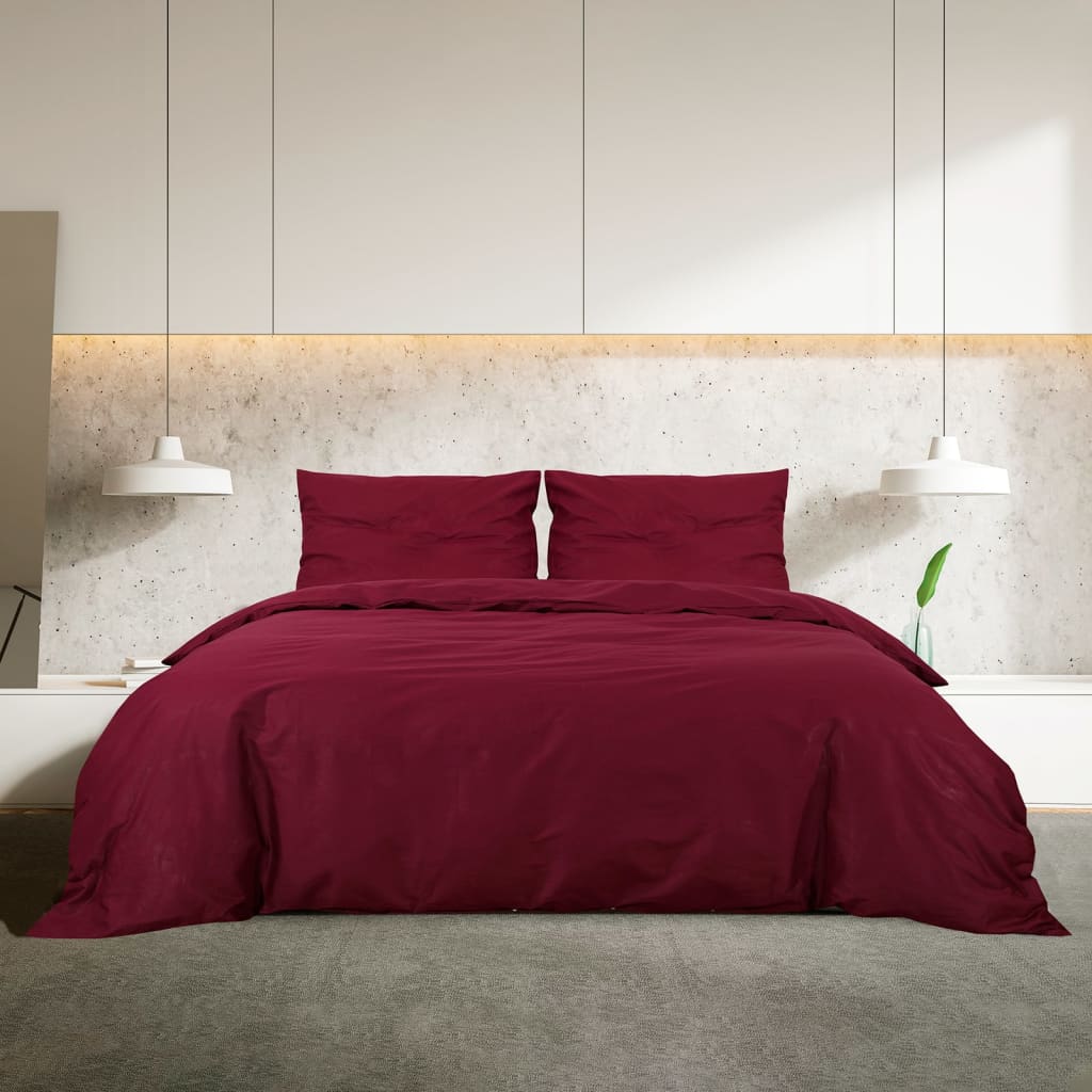 Vidaxx Bettbezug-Set leicht 155x220 cm Mikrofaser Burgunderrot