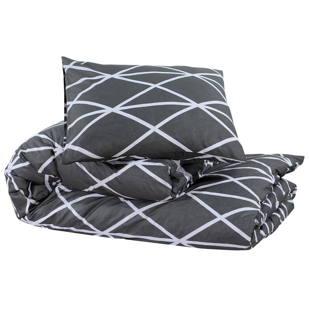 VIDAXL -Duvet -Überraschungs -Set 135x200 cm Baumwollgrau