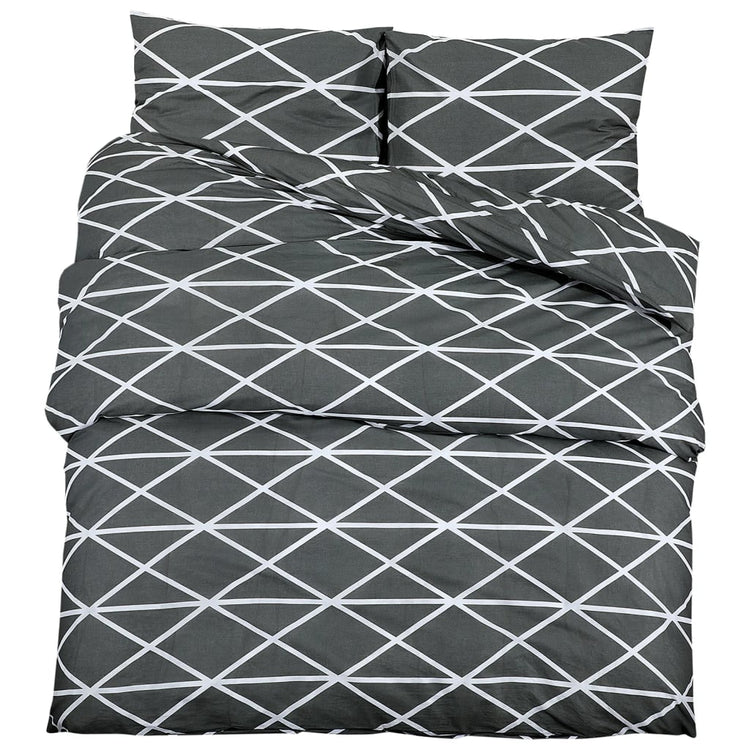 VIDAXL -Duvet -Überraschungs -Set 135x200 cm Baumwollgrau
