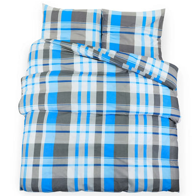 Vidaxx Bettbezug-Set 240x220 cm Baumwolle blau und grau