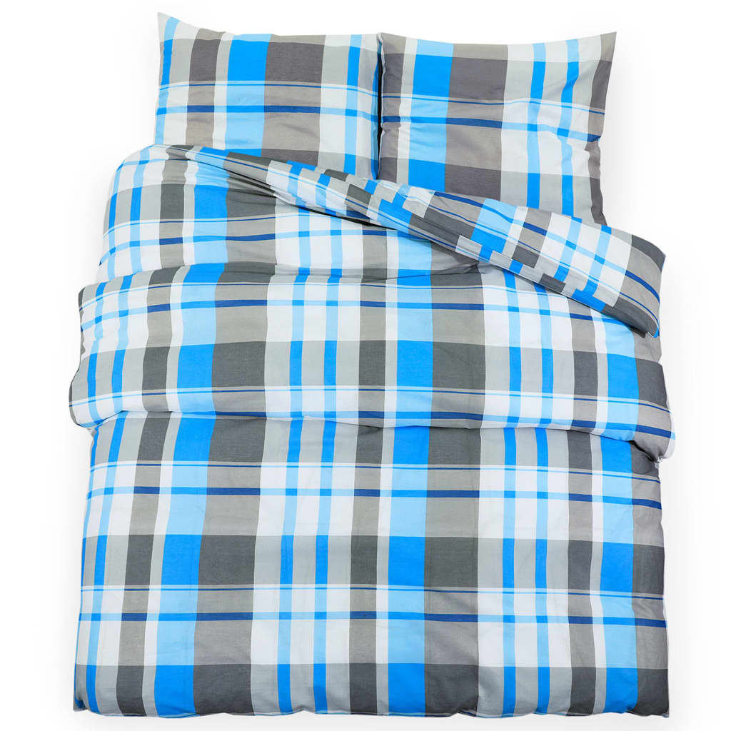 Vidaxx Bettbezug-Set 200x220 cm Baumwolle blau und grau