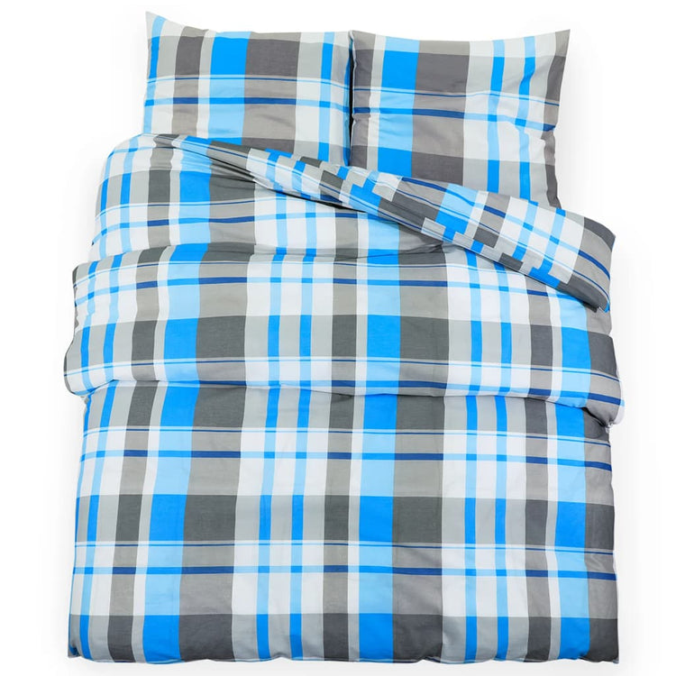 Vidaxl Duvet Cover Set 140x200 cm Baumwollblau und Grau