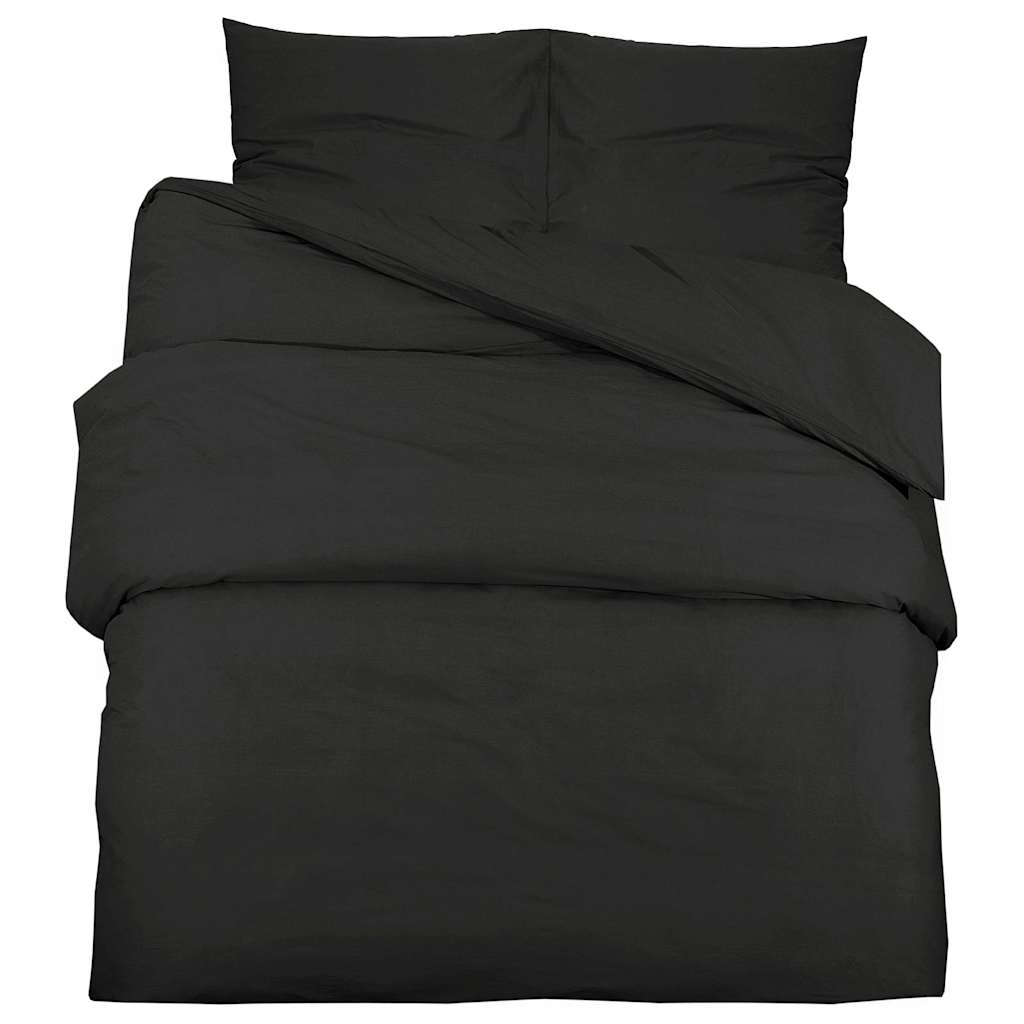 VIDAXL -Duvet -Überraschungs -Set 155x220 cm Baumwollschwarz