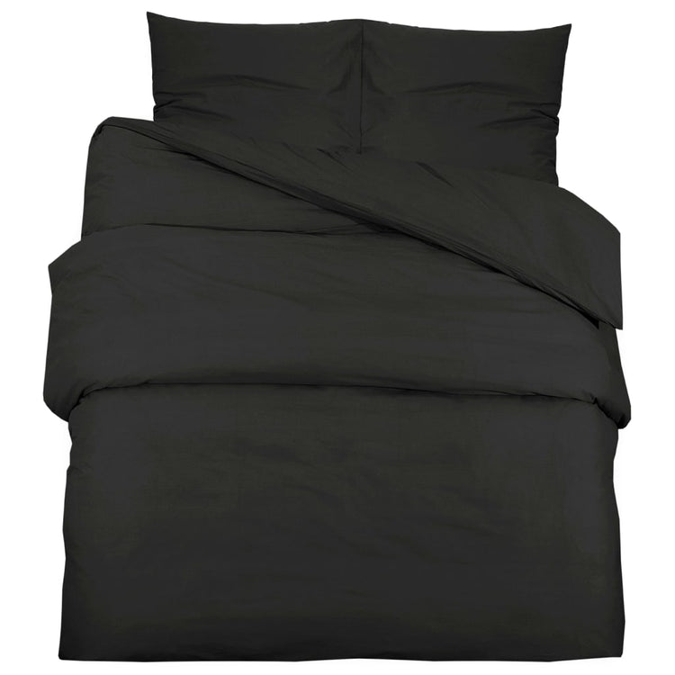 Vidaxl Duvet Overlay Set 200x200 cm Baumwollschwarz