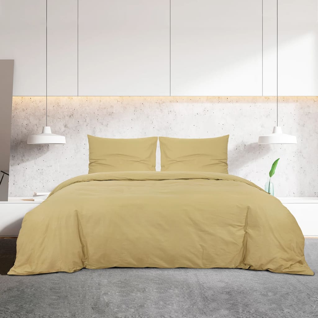 Vidaxl Duvet Crossing Set 135x200 cm Baumwolltaupe