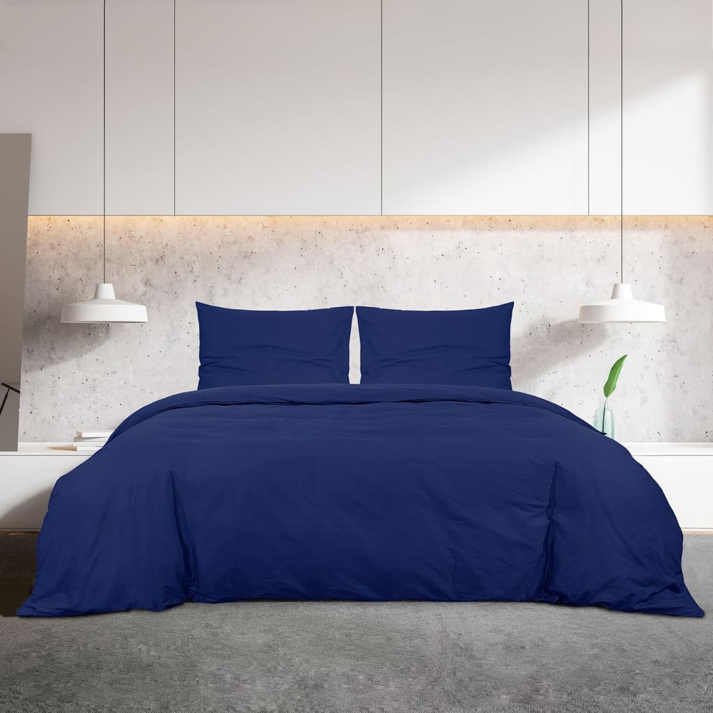 Vidaxx Bettbezug-Set 200x220 cm Baumwolle Marineblau