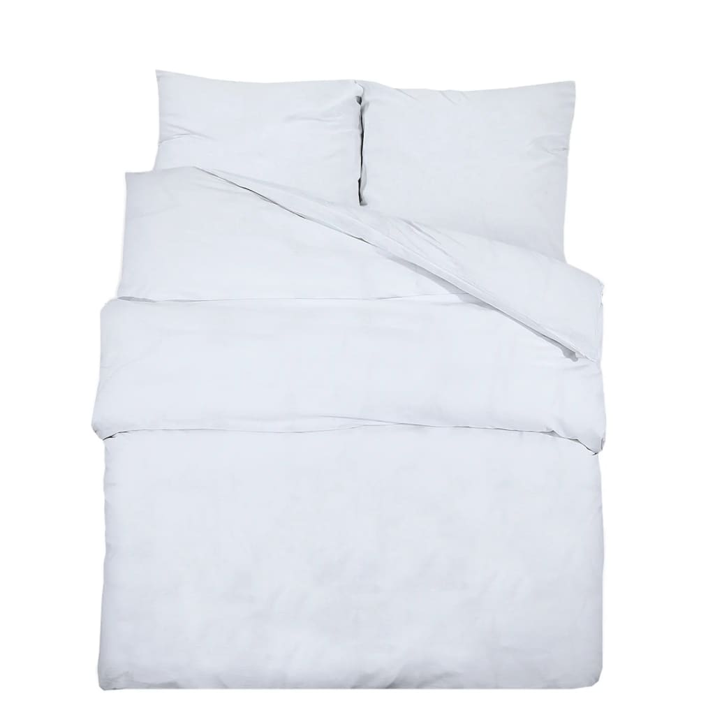 Vidaxl Duvet Overlay Set 240x220 cm Baumwoll weiß