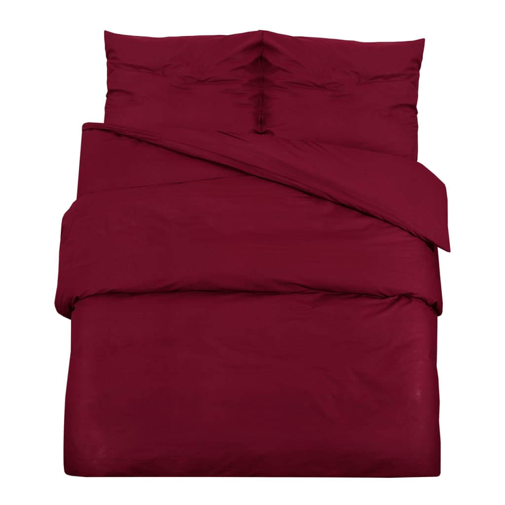 Vidaxl Duvet Crossing Set 140x200 cm Baumwollburgunderrot