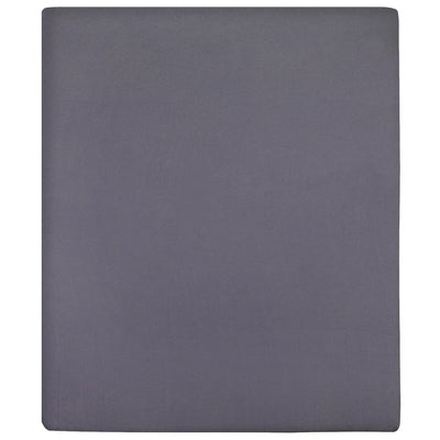 Vidaxl ausgestattete Blätter 2 ST Jersey 140x200 cm Baumwoll -Anthrazit -gelöscht