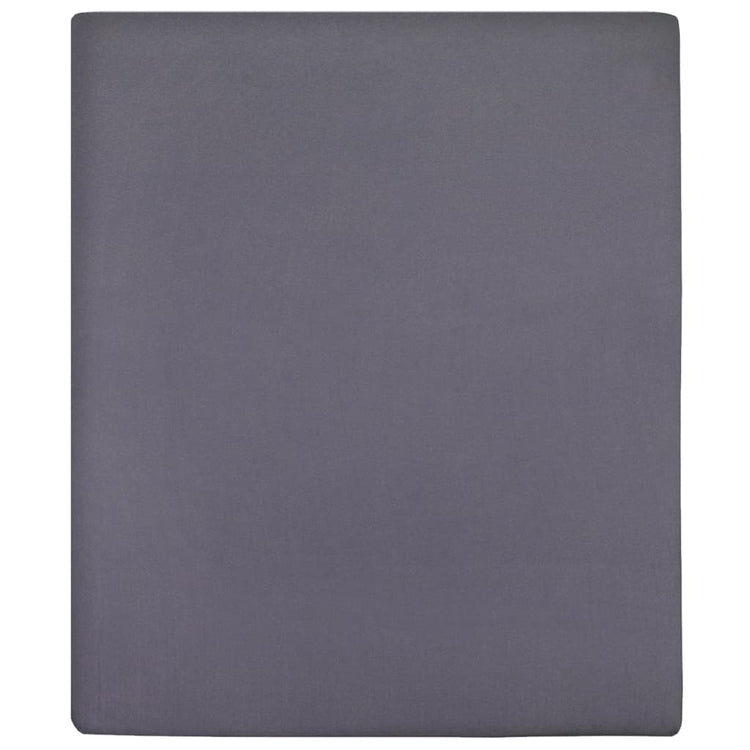 Vidaxl ausgestattete Blätter 2 St Jersey 180x200 cm Baumwoll -Anthrazit -gelöscht