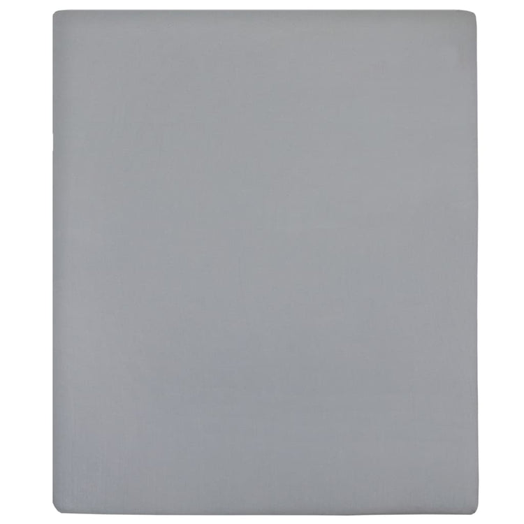 Vidaxl ausgestattete Blätter 2 St Jersey 140x200 cm Baumwollgrau