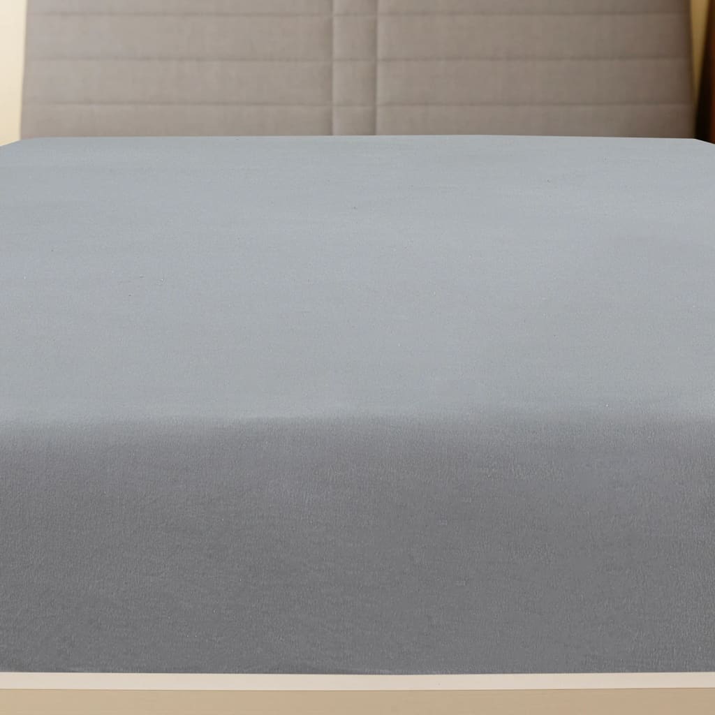 Vidaxl angepasstes Blatt Trikot 160x200 cm Baumwollgrau