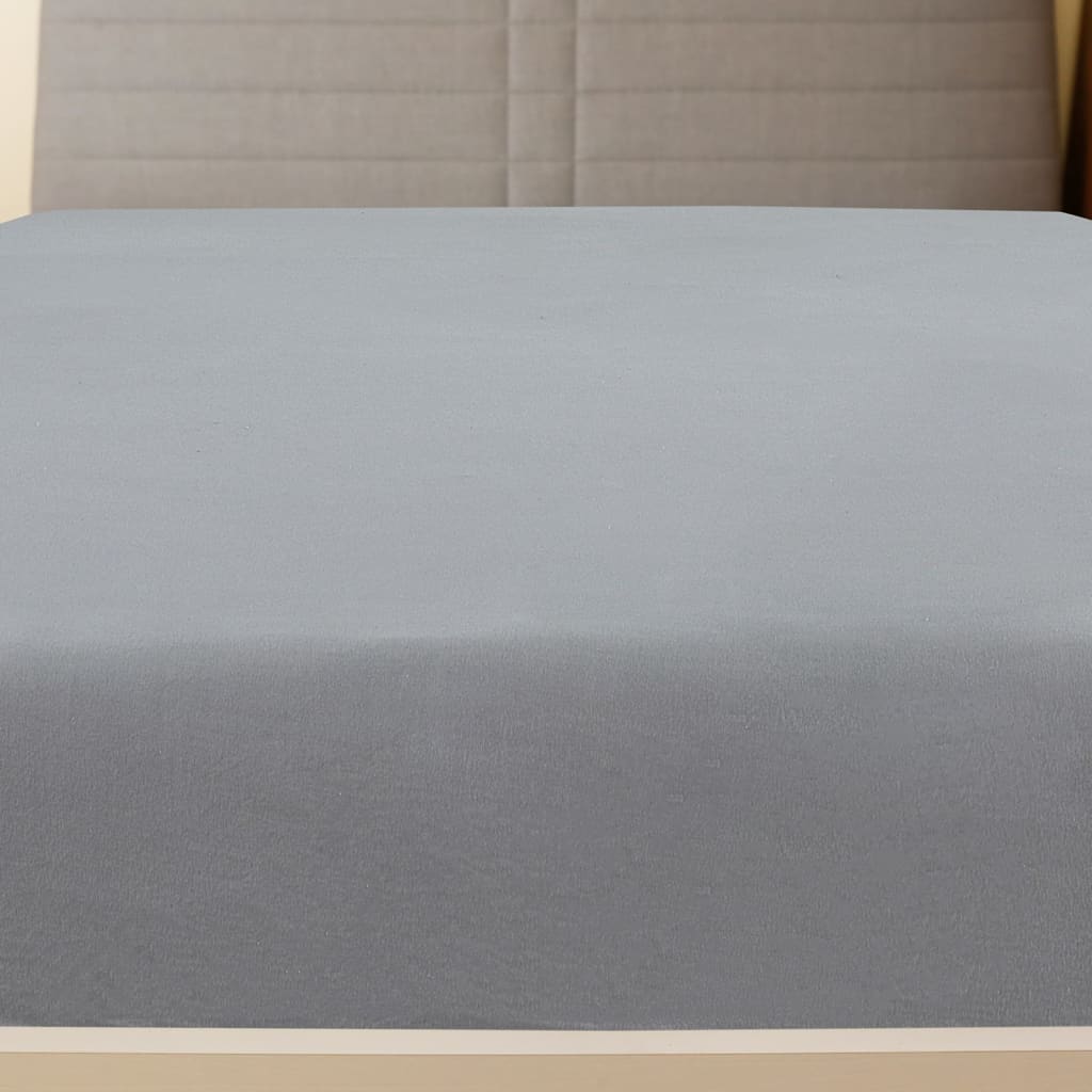 Vidaxl angepasstes Blatt Trikot 180x200 cm Baumwollgrau