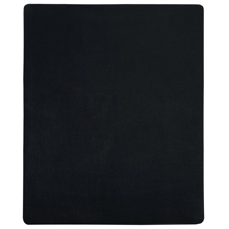 Vidaxl ausgestattete Blätter 2 St Jersey 140x200 cm Baumwollschwarz
