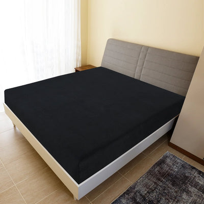 Vidaxl angepasstes Blatt Trikot 160x200 cm Baumwollschwarz