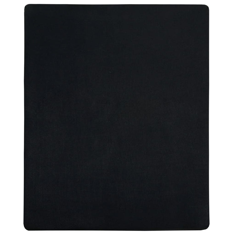 Vidaxl angepasstes Blatt Trikot 180x200 cm Baumwollschwarz