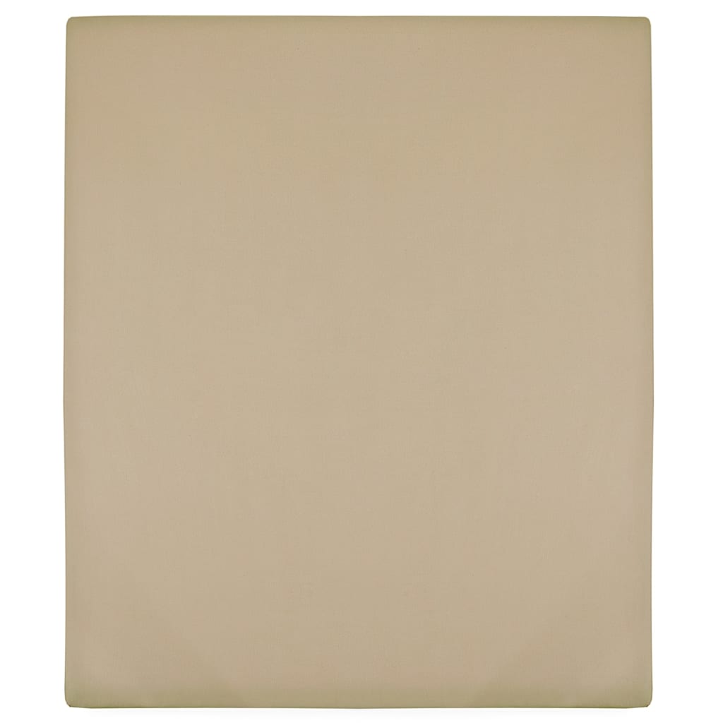 Vidaxl angepasstes Blatt Jersey 90x200 cm Baumwolltaupe
