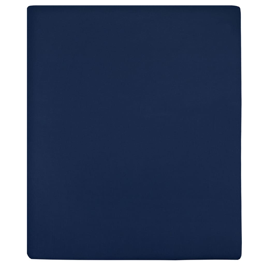 Vidaxl angepasstes Blatt Jersey 90x200 cm Baumwollmarine Blau