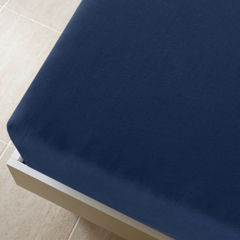 Vidaxl angepasstes Blatt Jersey 90x200 cm Baumwollmarine Blau