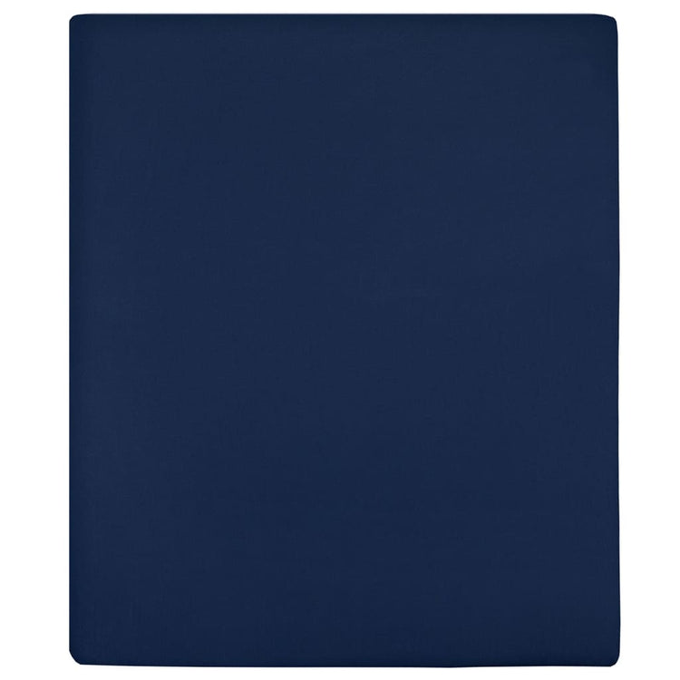 Vidaxl ausgestattete Blätter 2 St Jersey 90x200 cm Baumwollmarineblau