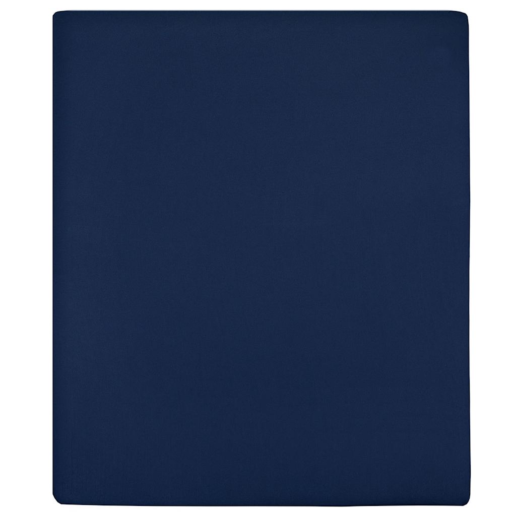 Vidaxl ausgestattete Laken 2 St Jersey 100x200 cm Baumwoll Marine Blau