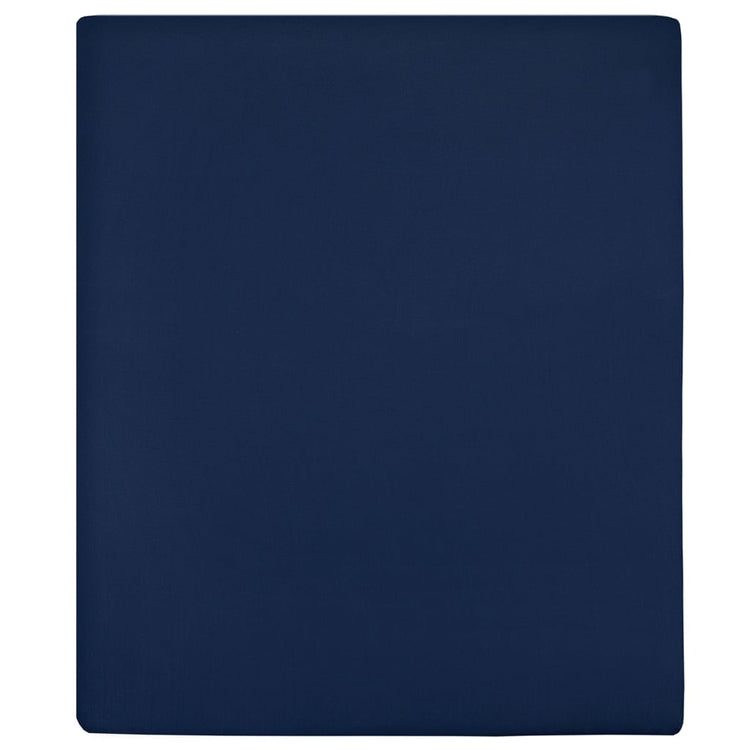 Vidaxl angepasstes Blatt Trikot 180x200 cm Baumwollmarineblau