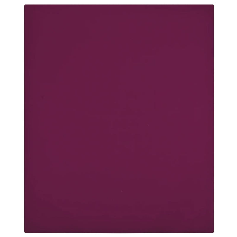 Vidaxl angepasstes Blatt Trikot 90x200 cm Baumwollbordeaux Rot