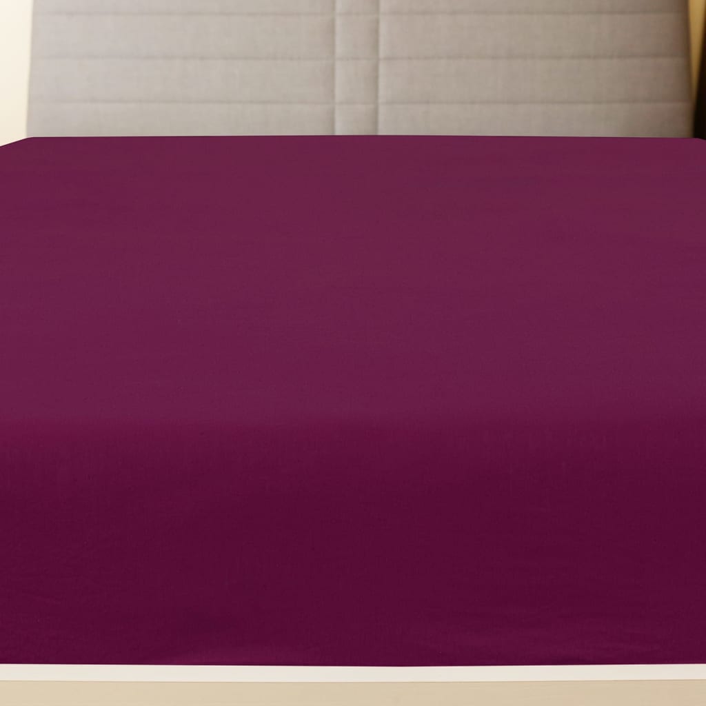 Vidaxl angepasstes Blatt Jersey 100x200 cm Baumwollbordeaux rot