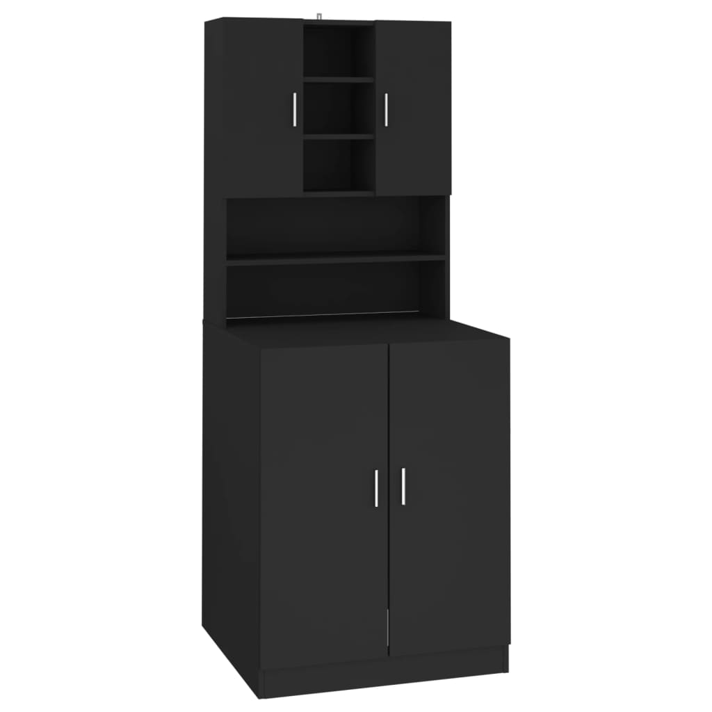 Vidaxl Waschmaschinenschrank schwarz