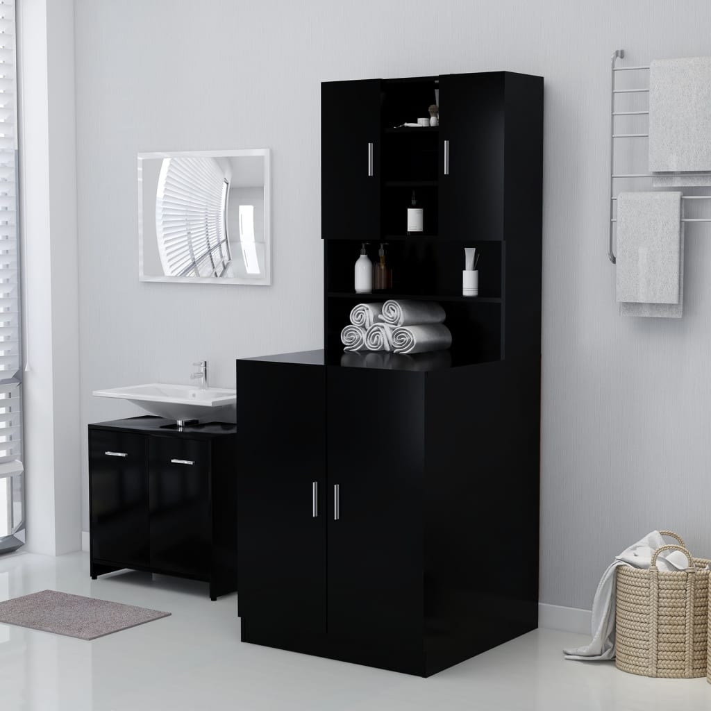 Vidaxl Waschmaschinenschrank schwarz