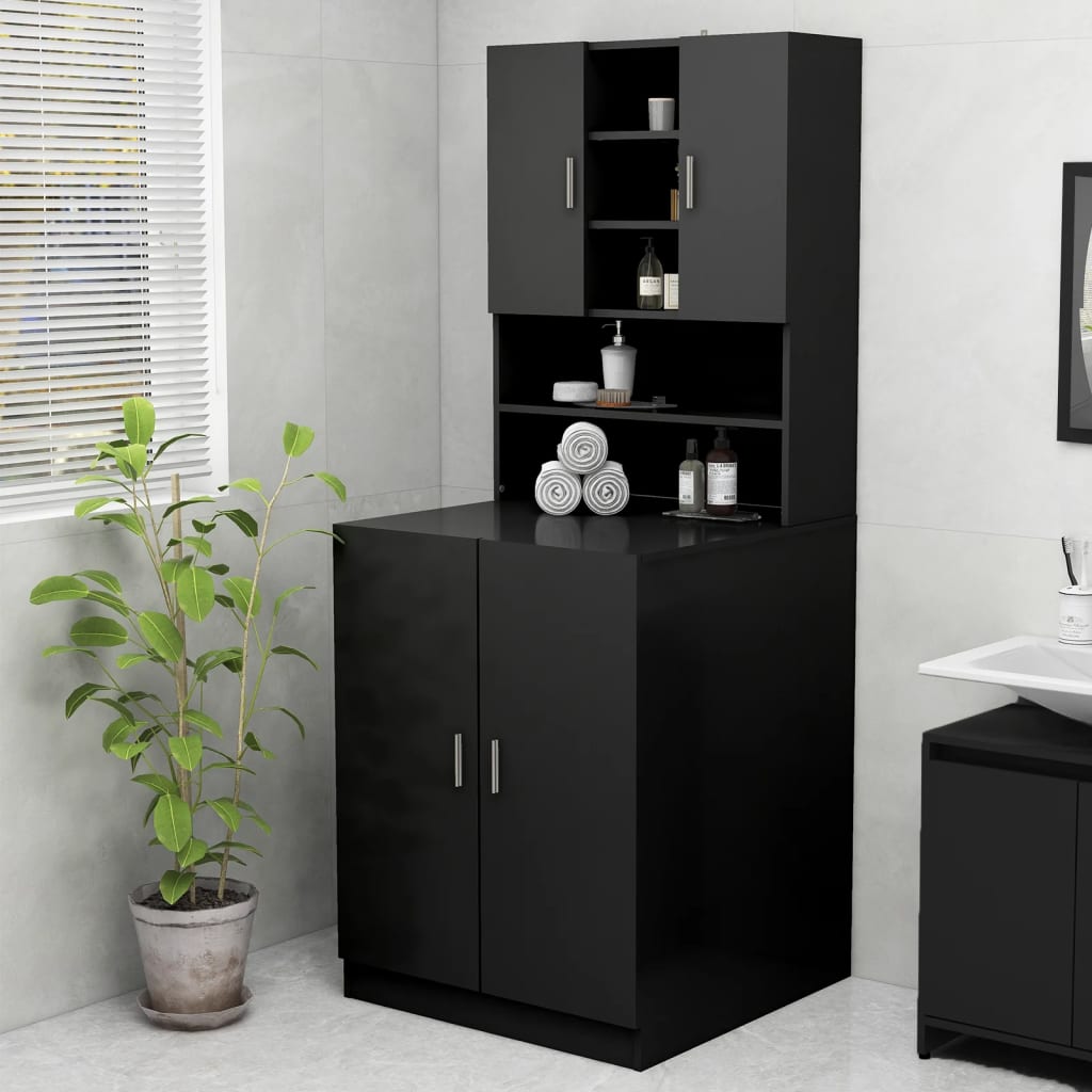 Vidaxl Waschmaschinenschrank schwarz