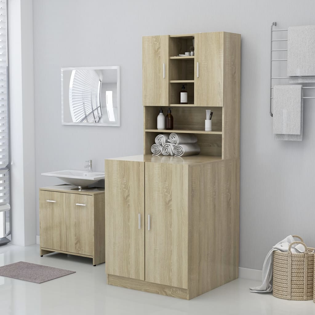 Vidaxl Waschmaschinenschrank Sonoma Oak -gelöscht