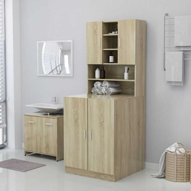 Vidaxl Waschmaschinenschrank Sonoma Oak -gelöscht