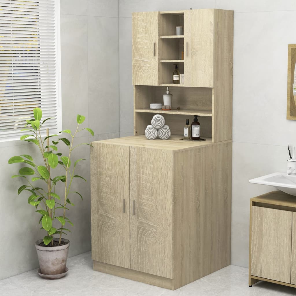 Vidaxl Waschmaschinenschrank Sonoma Oak -gelöscht