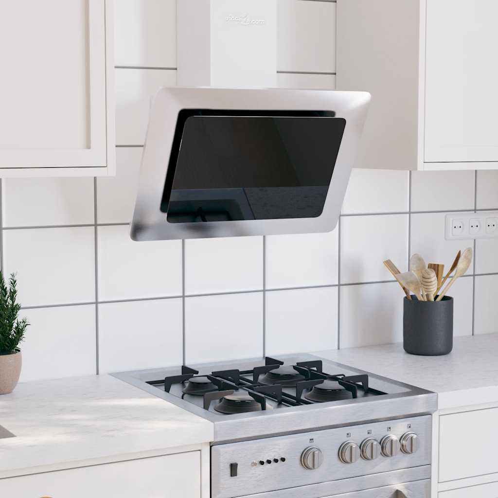 Vidaxl Wandextraktionshaube 60 cm Edelstahl gehärtetes Glas Silber gefärbt