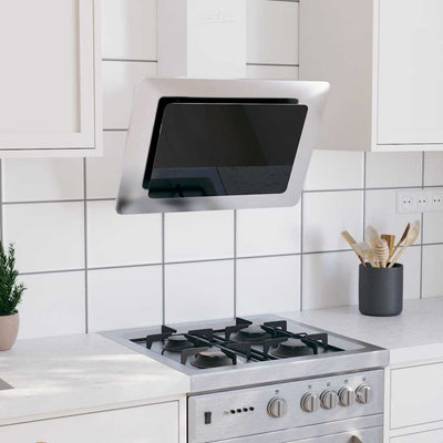 Vidaxl Wandextraktionshaube 60 cm Edelstahl gehärtetes Glas Silber gefärbt