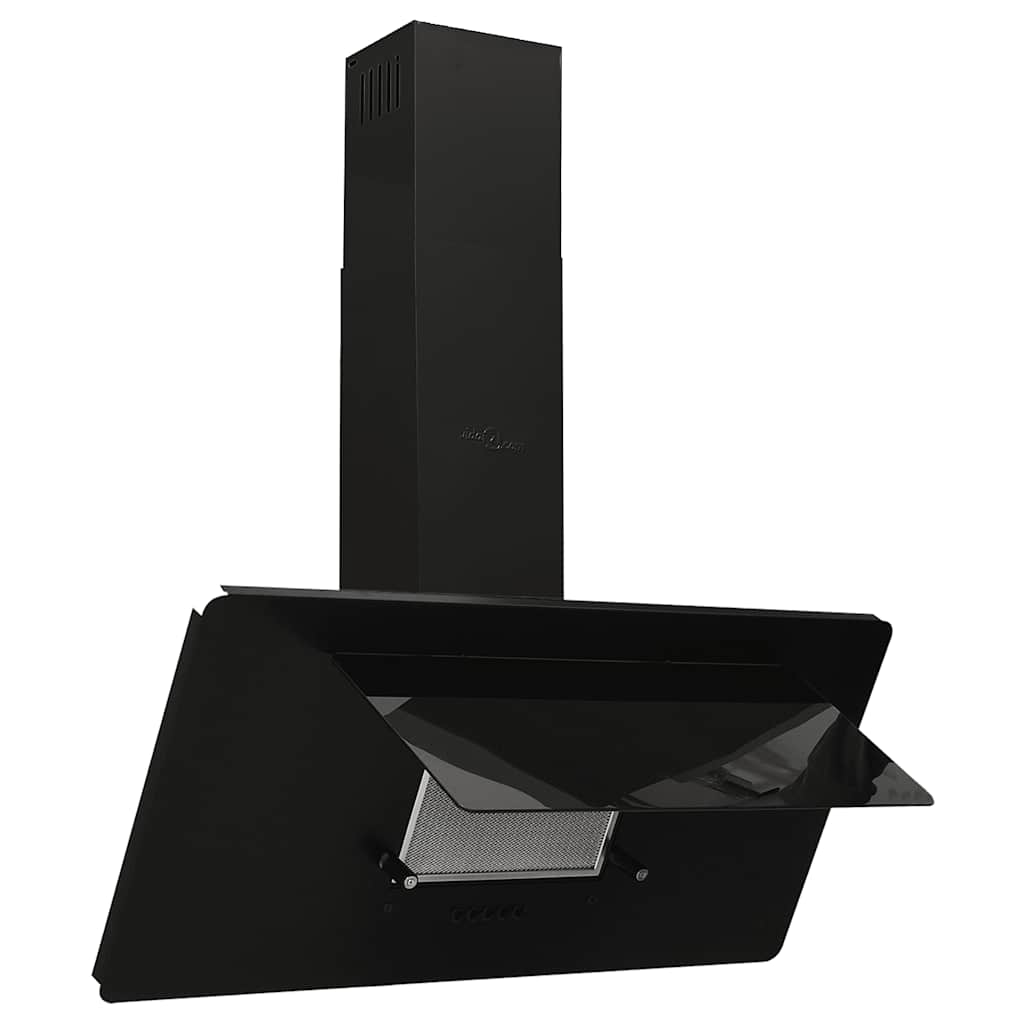 Vidaxl Wandextraktionshaube 90 cm Edelstahl und gehärtetes Glas schwarz