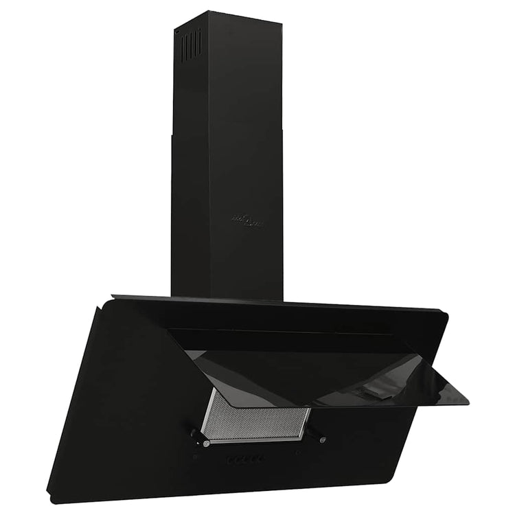 Vidaxl Wandextraktionshaube 90 cm Edelstahl und gehärtetes Glas schwarz
