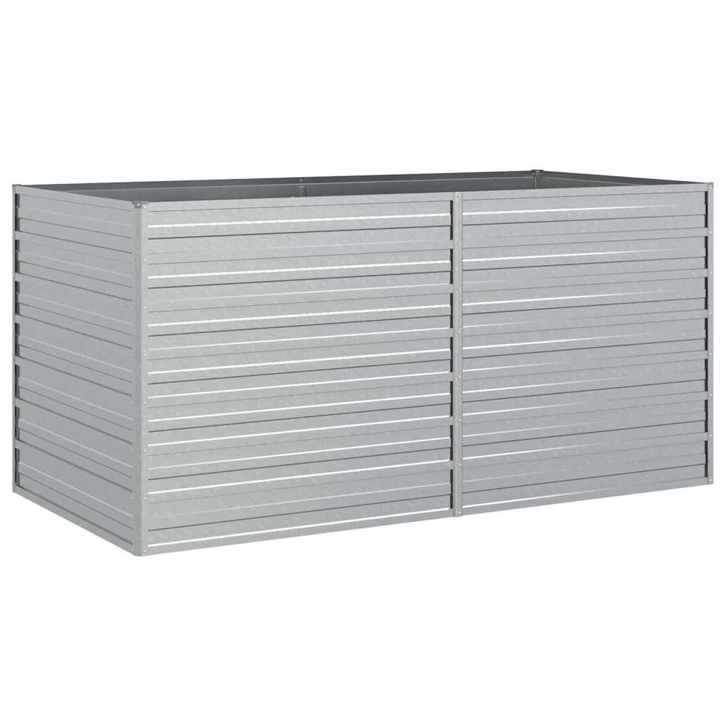 Vidaxl -Pflanzer erhöht 160 x 80 x 77 cm verzinktes Stahl Silber