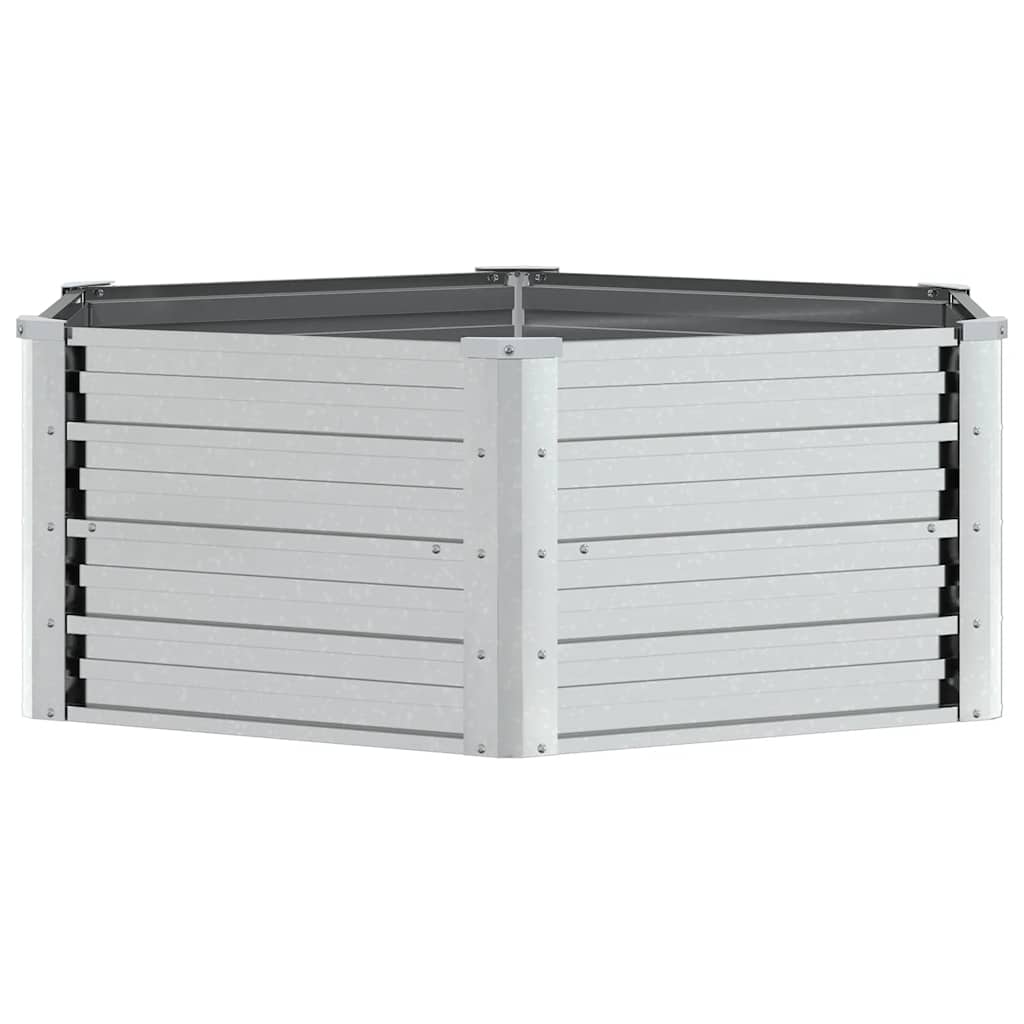 Vidaxl -Pflanzer erhöht 129 x 45 cm verzinkter Stahl Silberfarbe