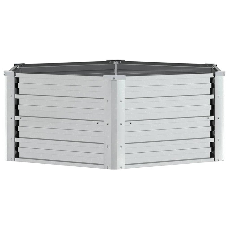 Vidaxl -Pflanzer erhöht 129 x 45 cm verzinkter Stahl Silberfarbe