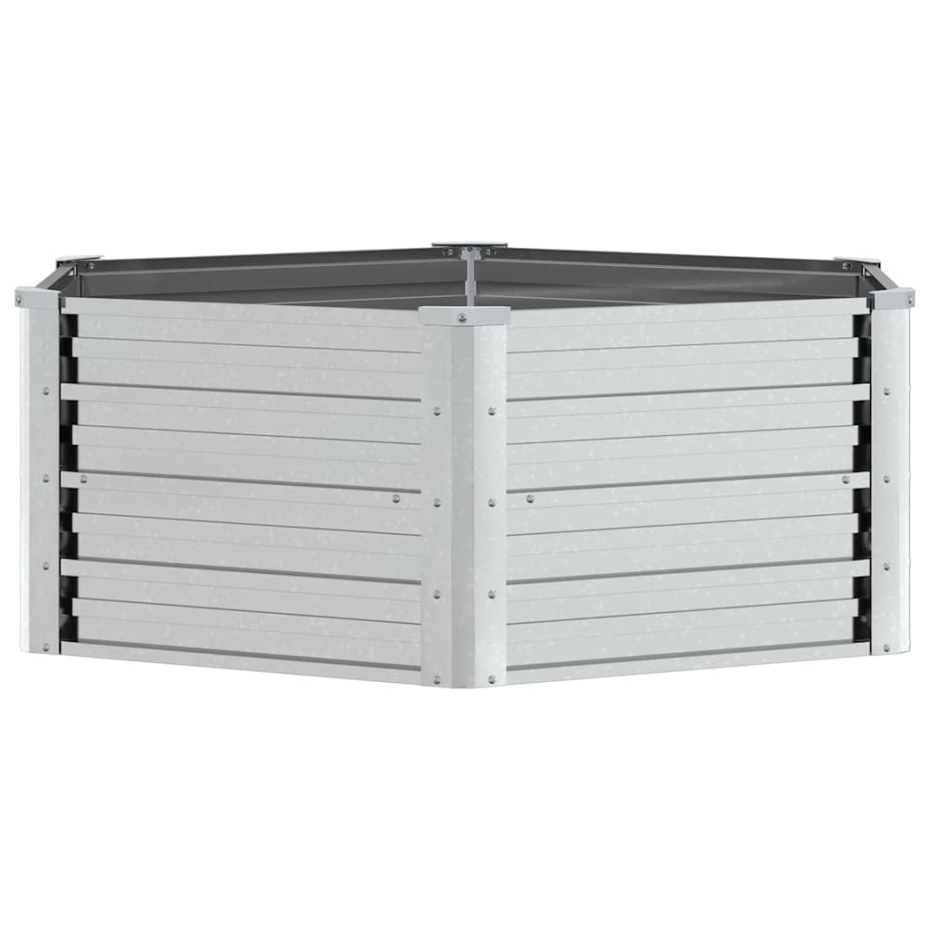 Vidaxl -Pflanzer erhöht 129 x 45 cm verzinkter Stahl Silberfarbe
